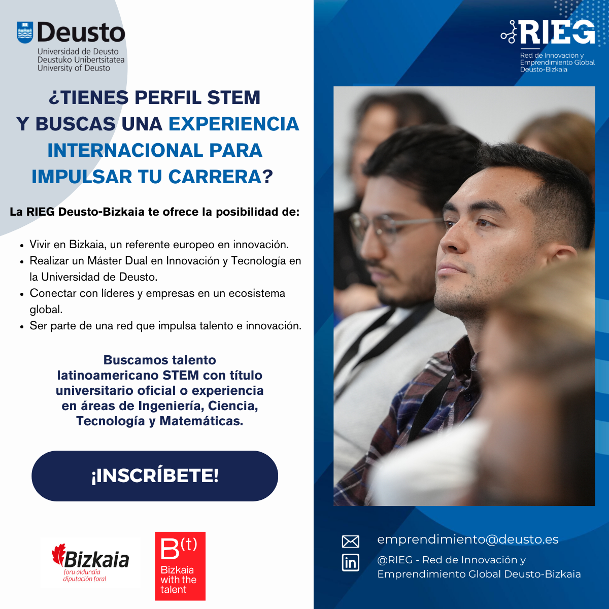 UAH te invita a postular a becas DeustoBizkaia: Máster Dual en Innovación  y Tecnología – Facultad de Economía y Negocios